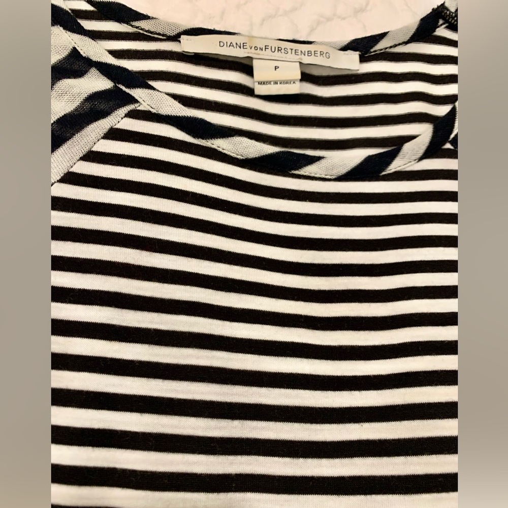 Black and White Striped Midi Dress